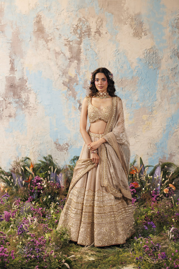 NH Statement Pink Jute Lehenga