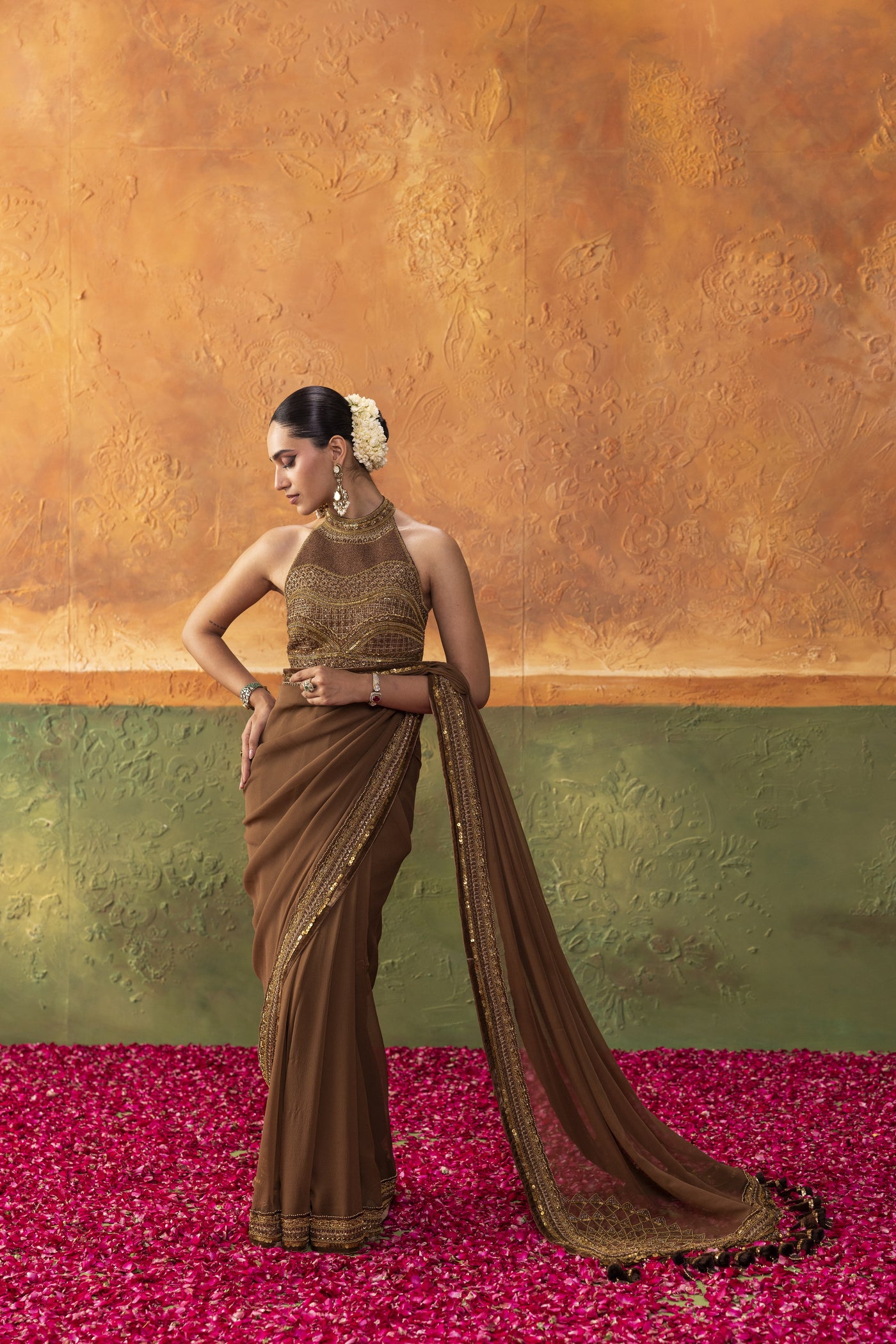 Chocolate Brown Saree