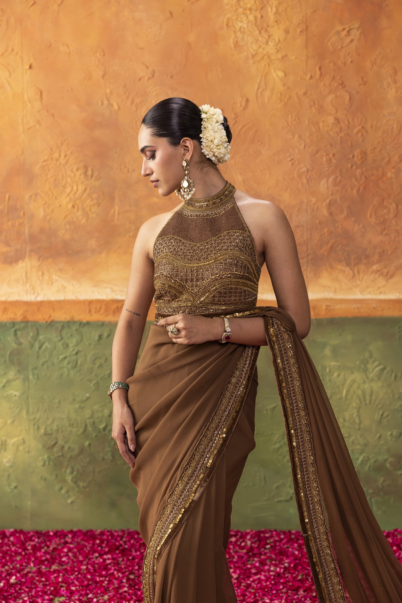 Chocolate Brown Saree