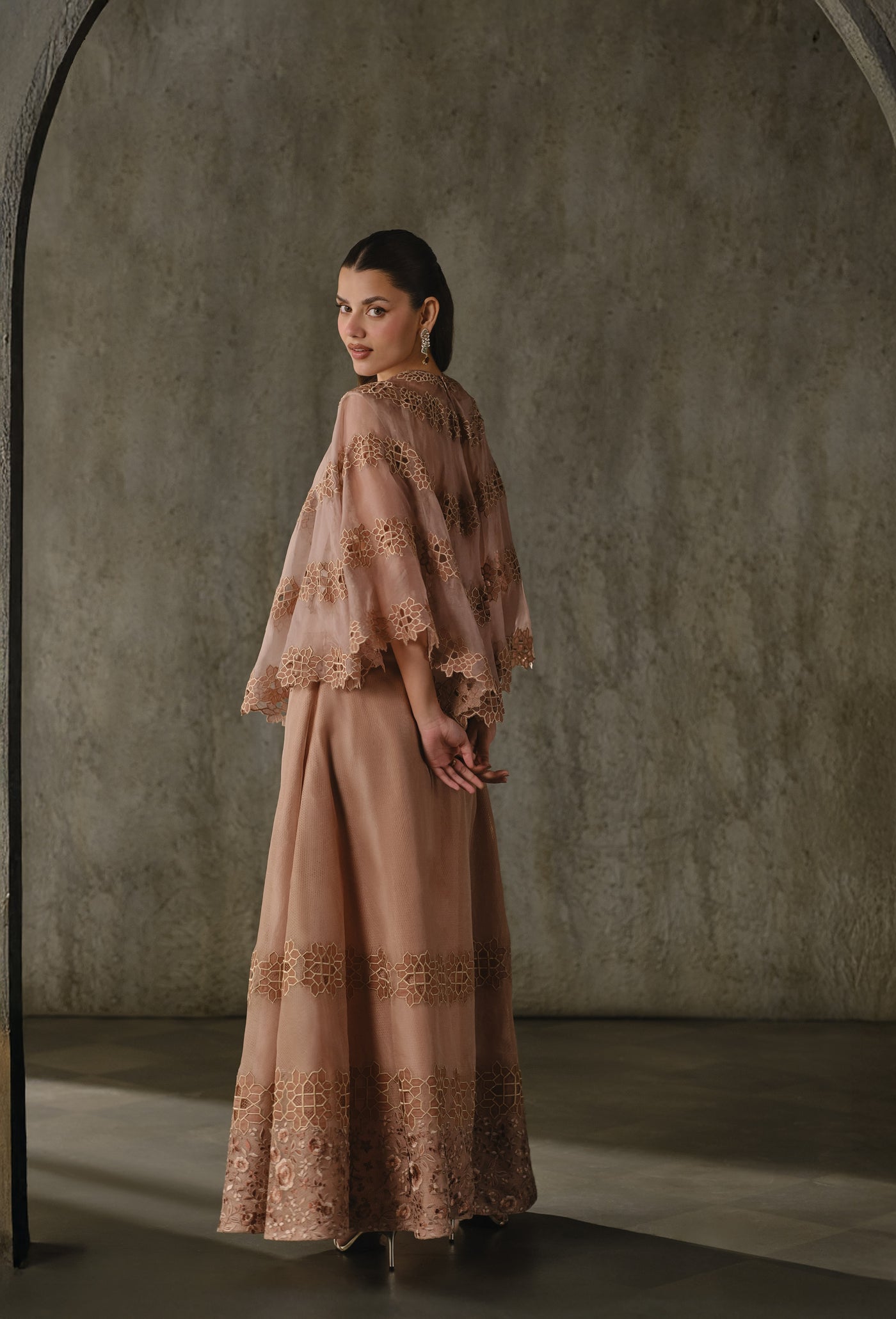 Cutwork Cape Set