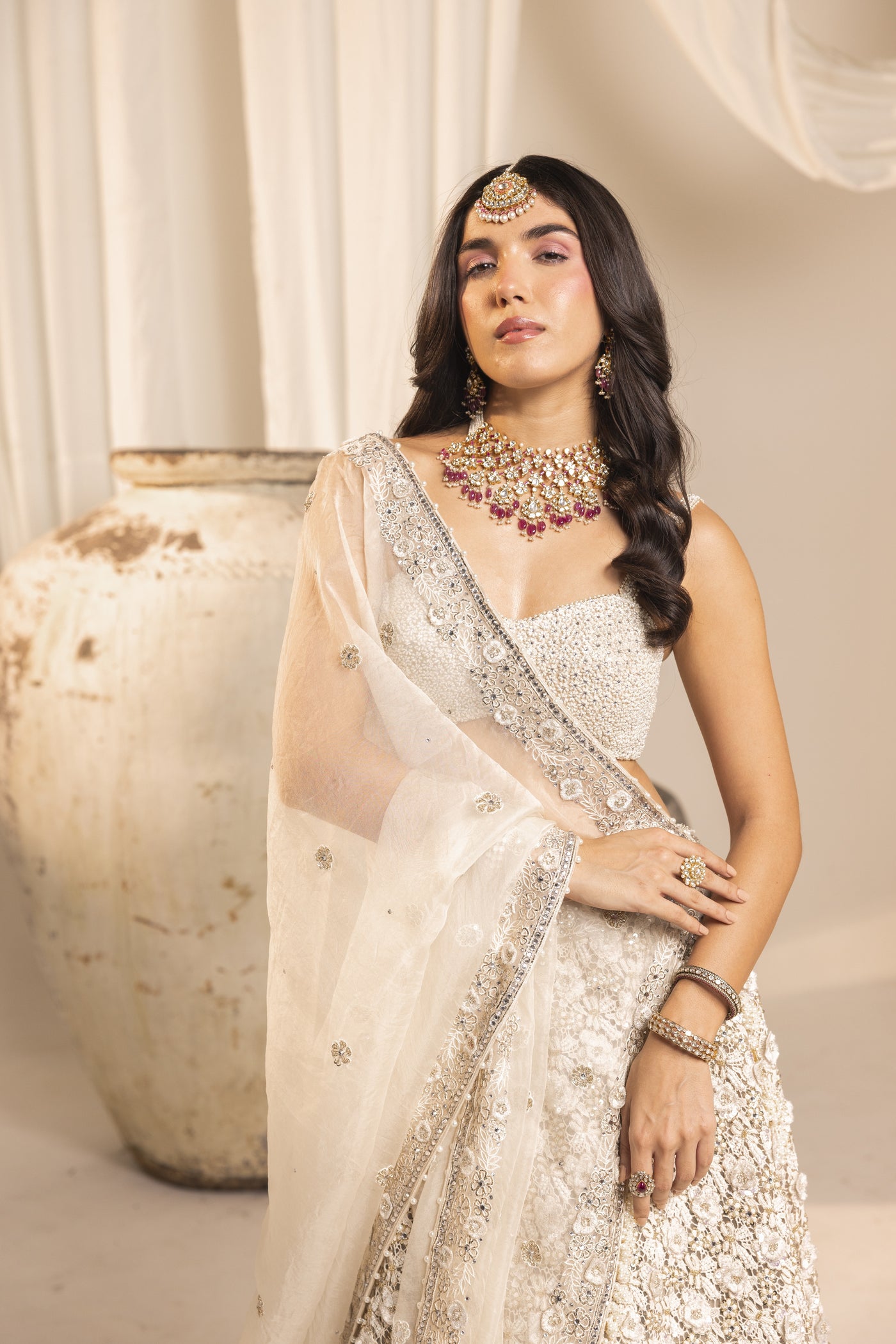 Ivory 3D Lehenga