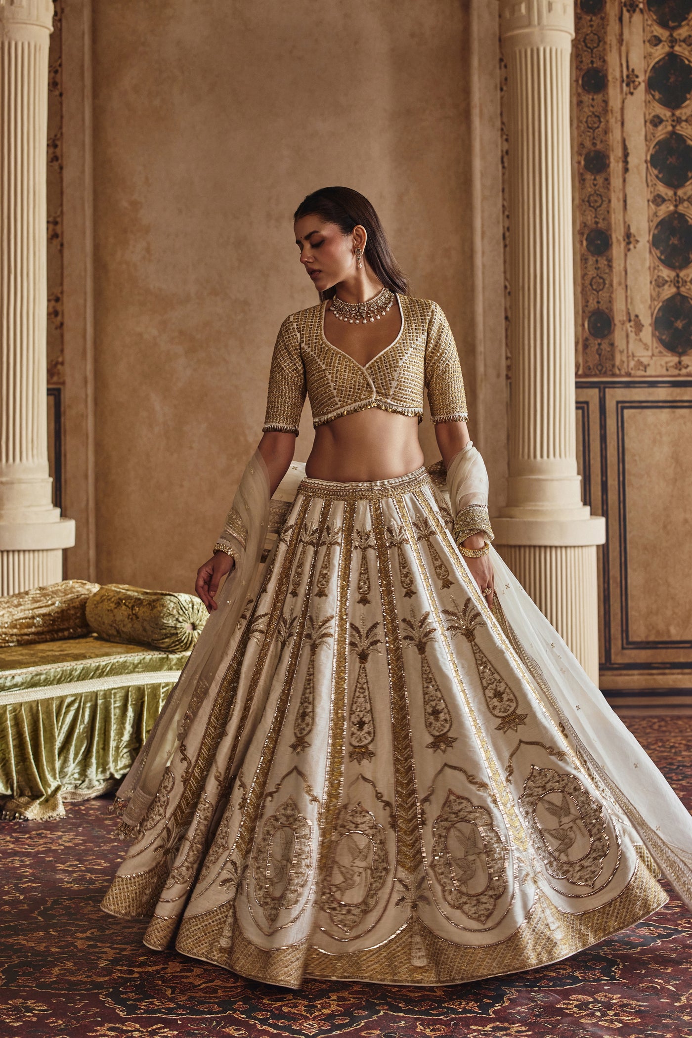 NH Ivory Bird Couture Lehenga