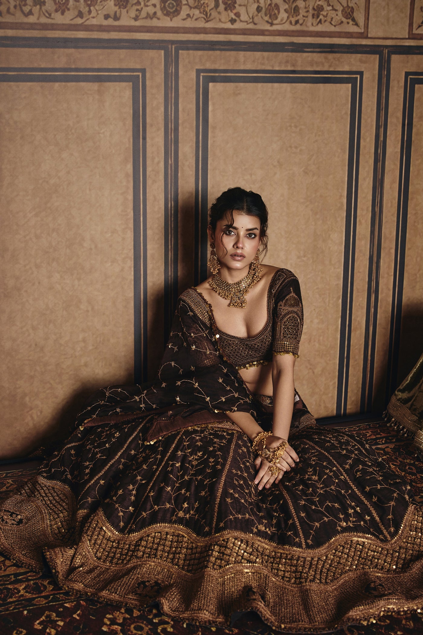 NH Statement Chocolate Brown Marodi Lehenga Set