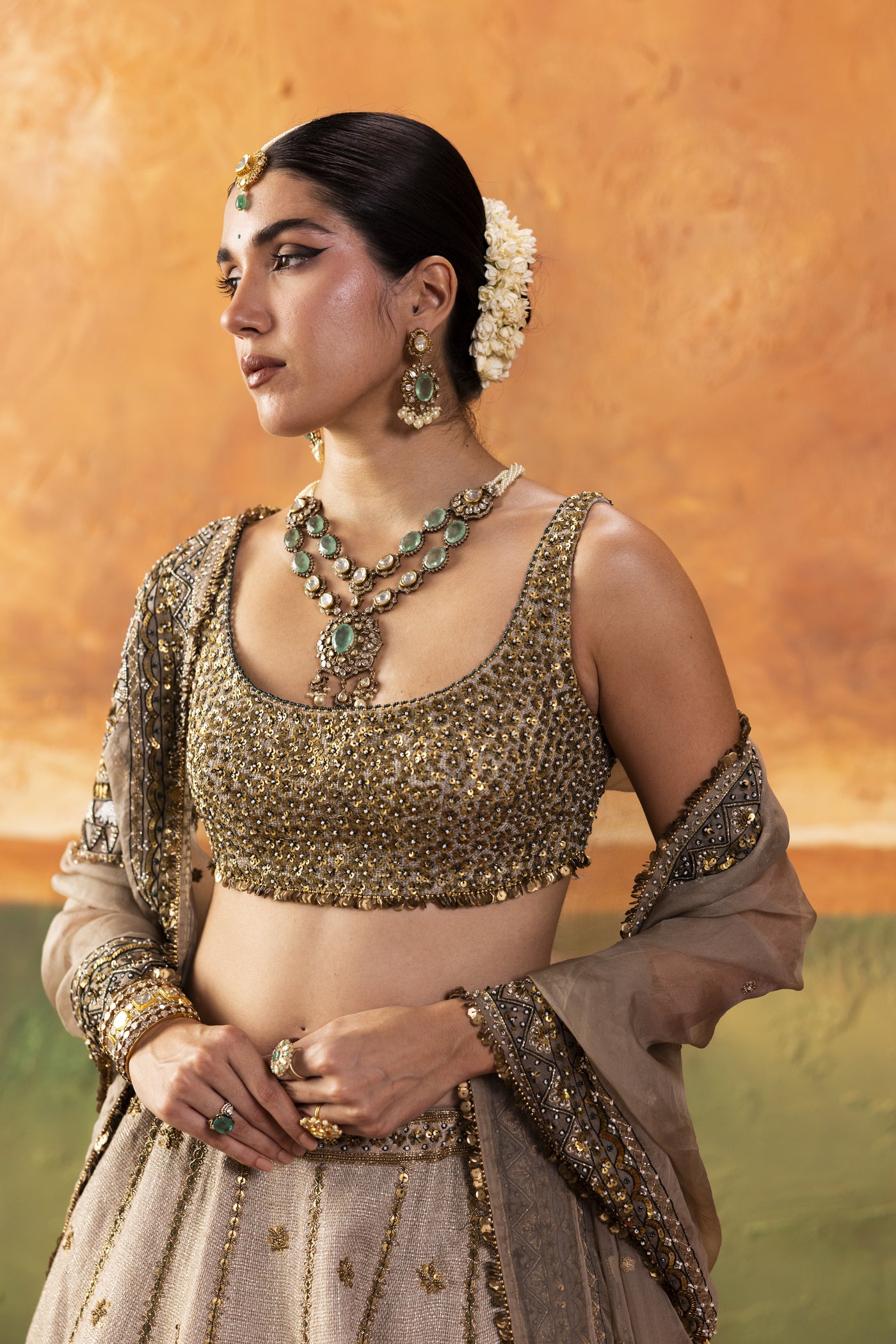 NH Statement Jute Mandala Lehenga