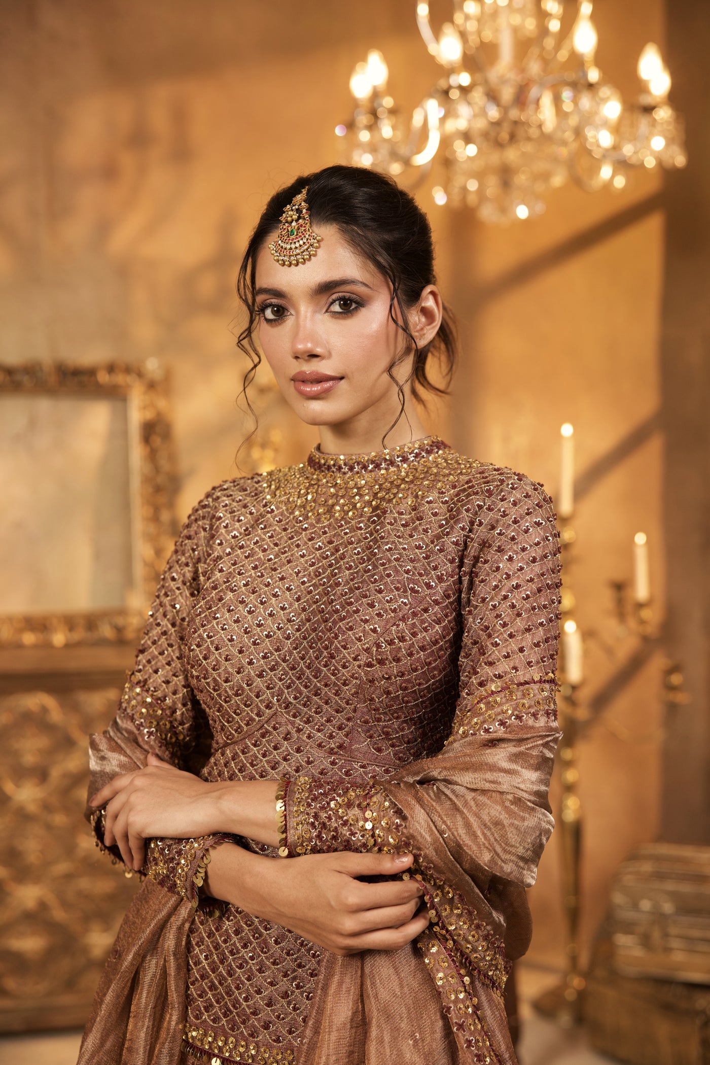 Rustic Maroon Lehenga