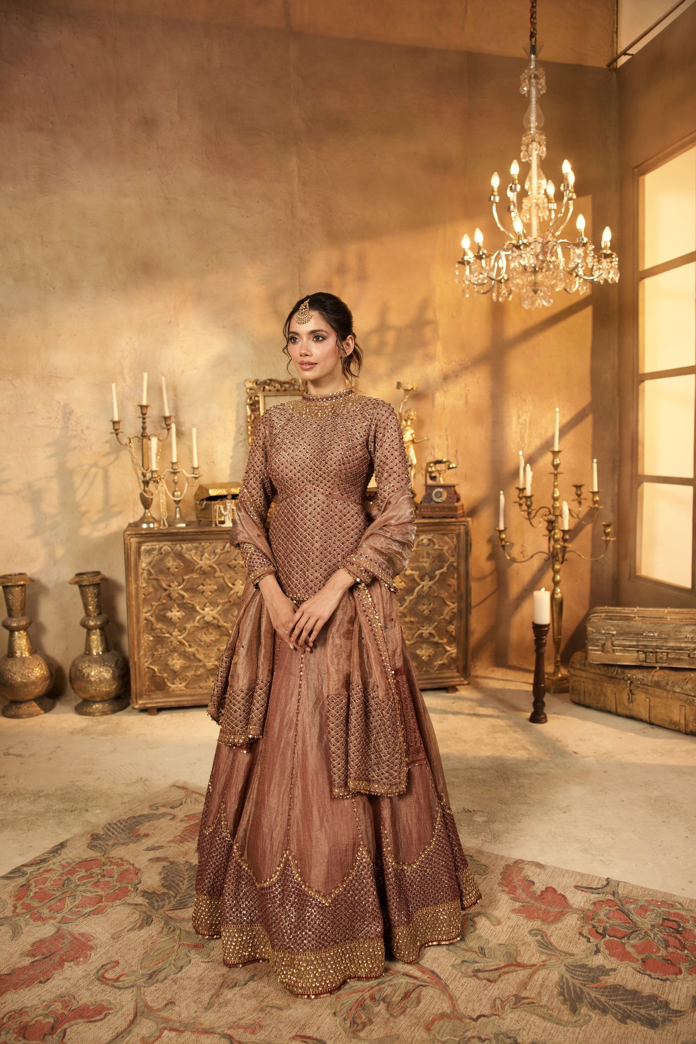 Rustic Maroon Lehenga
