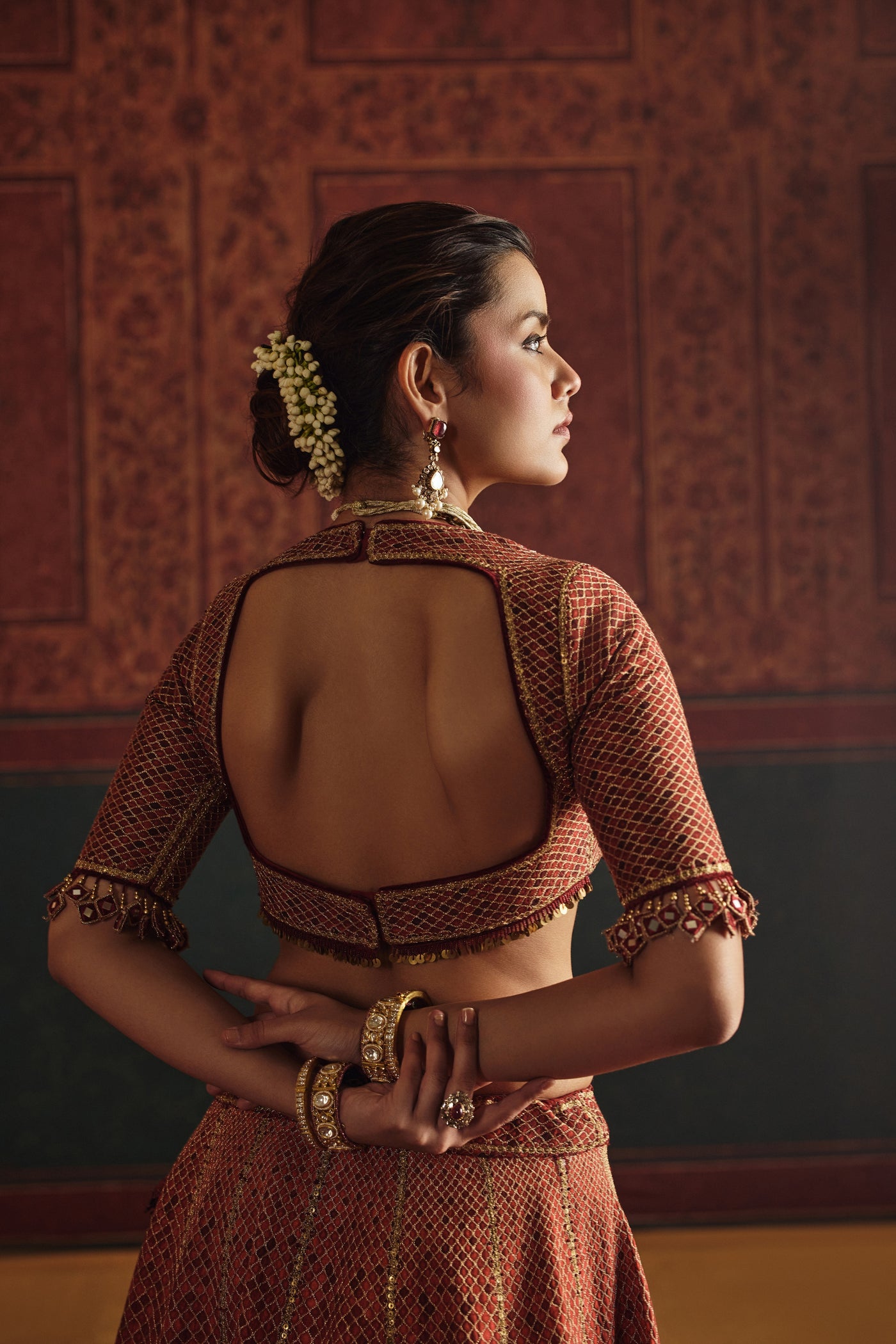 Sunset Crimson Lehenga