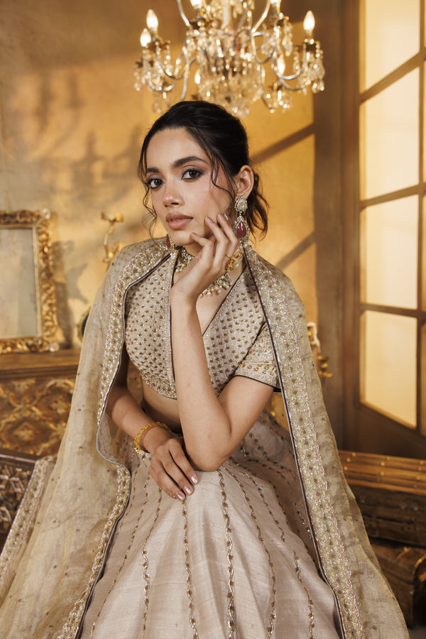 The Champagne golden lehenga
