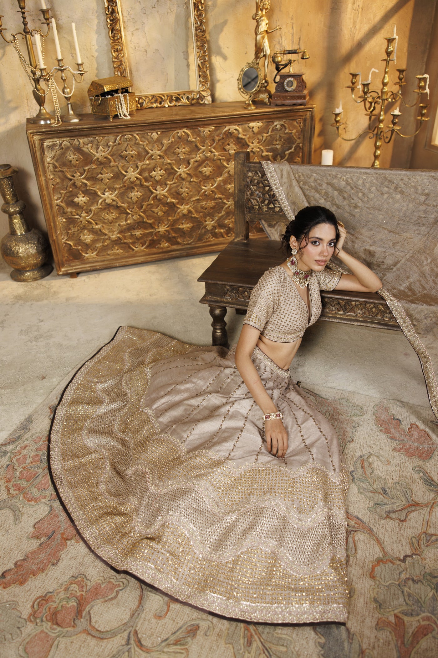 The Champagne golden lehenga